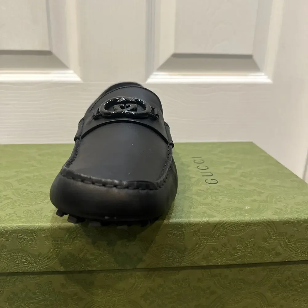 AUTHENTIC GUCCI INTERLOCKING G MOCCASINS LOAFERS 692379 GG 11.5 (fits USA 12.5)